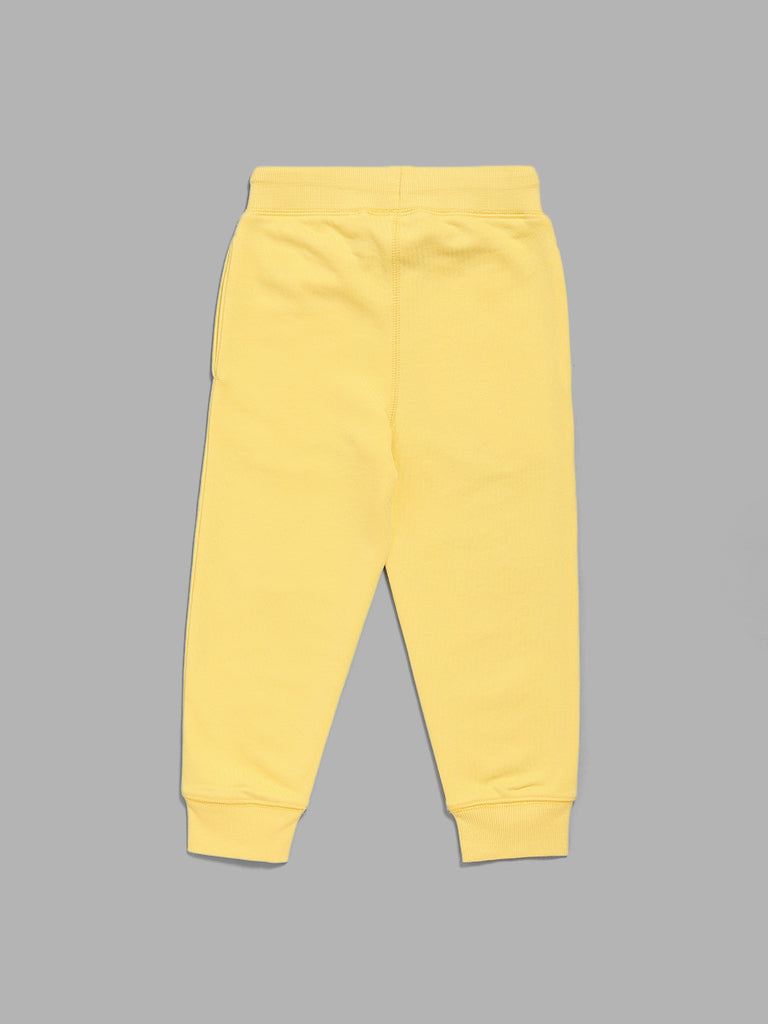 HOP Kids Yellow Smiley Printed Joggers