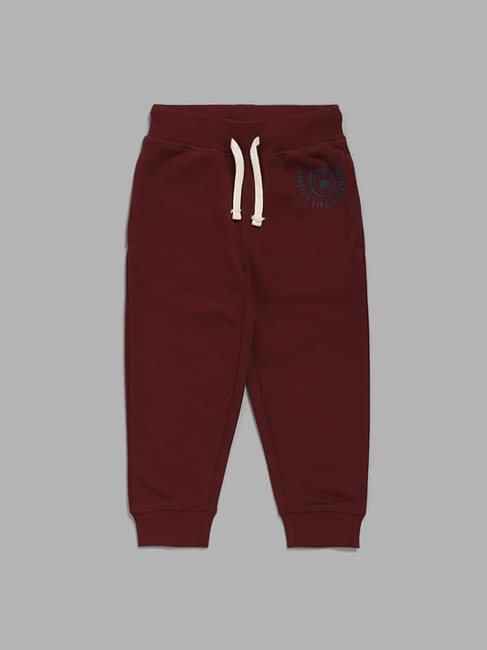 HOP Kids Wine Football Printed Joggers