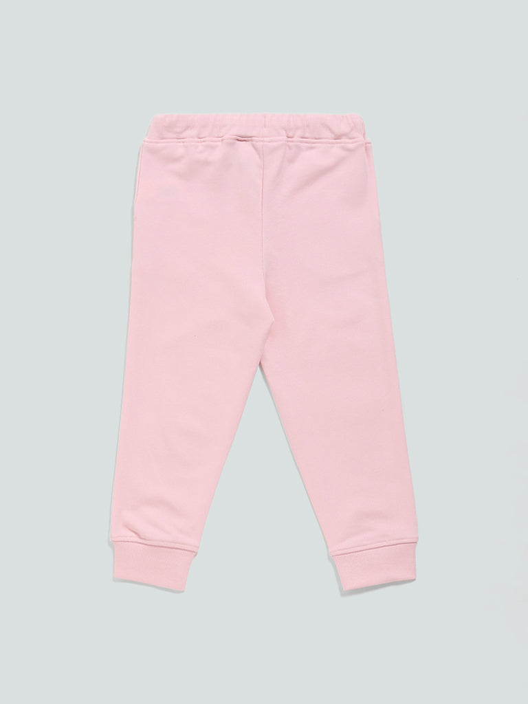 HOP Kids Pink Unicorn Printed Joggers