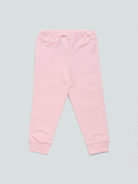 HOP Kids Pink Unicorn Printed Joggers