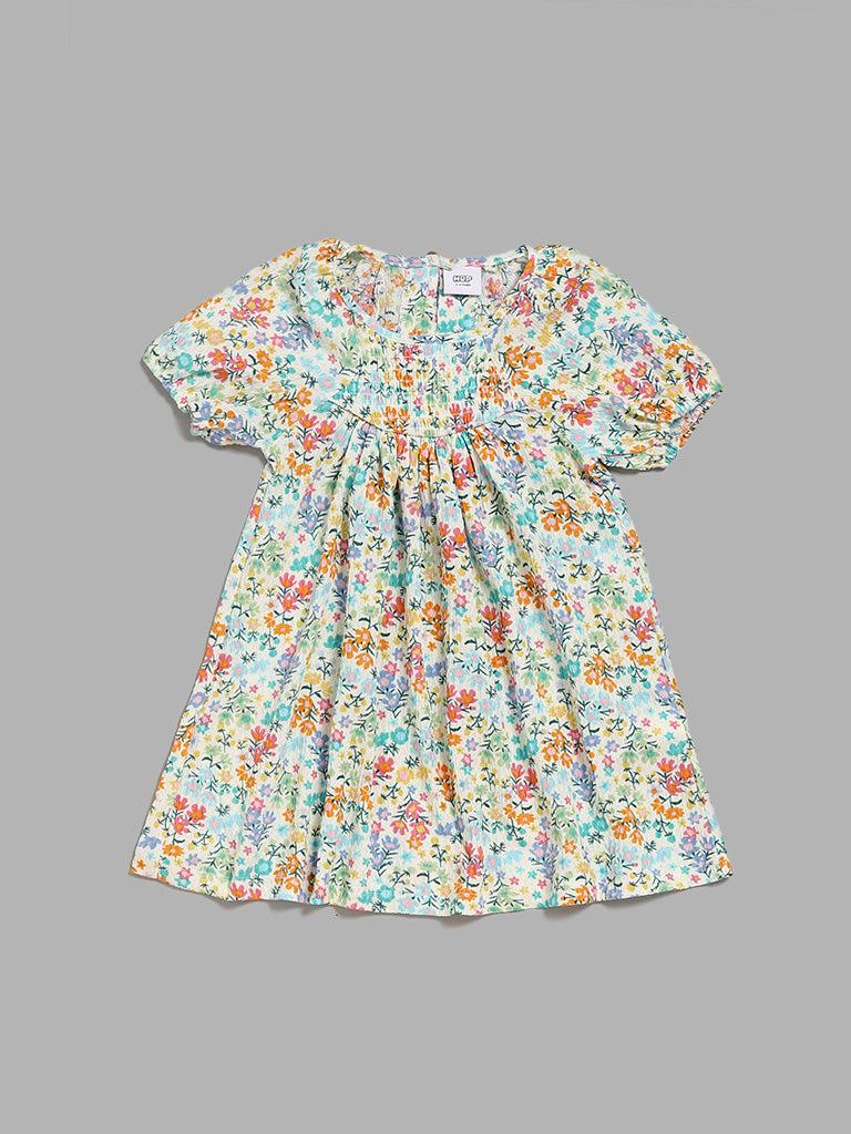 HOP Kids Multicolour Floral Printed Dress