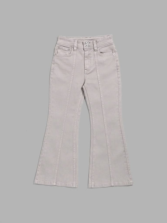 Y&F Kids Grey Relaxed - Fit Mid - Rise Jeans