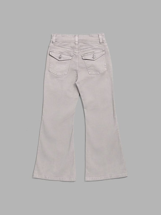 Y&F Kids Grey Relaxed - Fit Mid - Rise Jeans