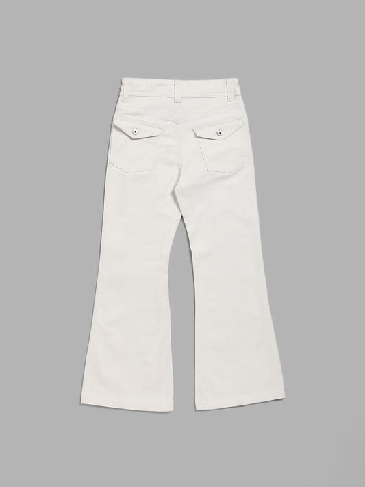 Y&F Kids White Relaxed - Fit Mid - Rise Jeans