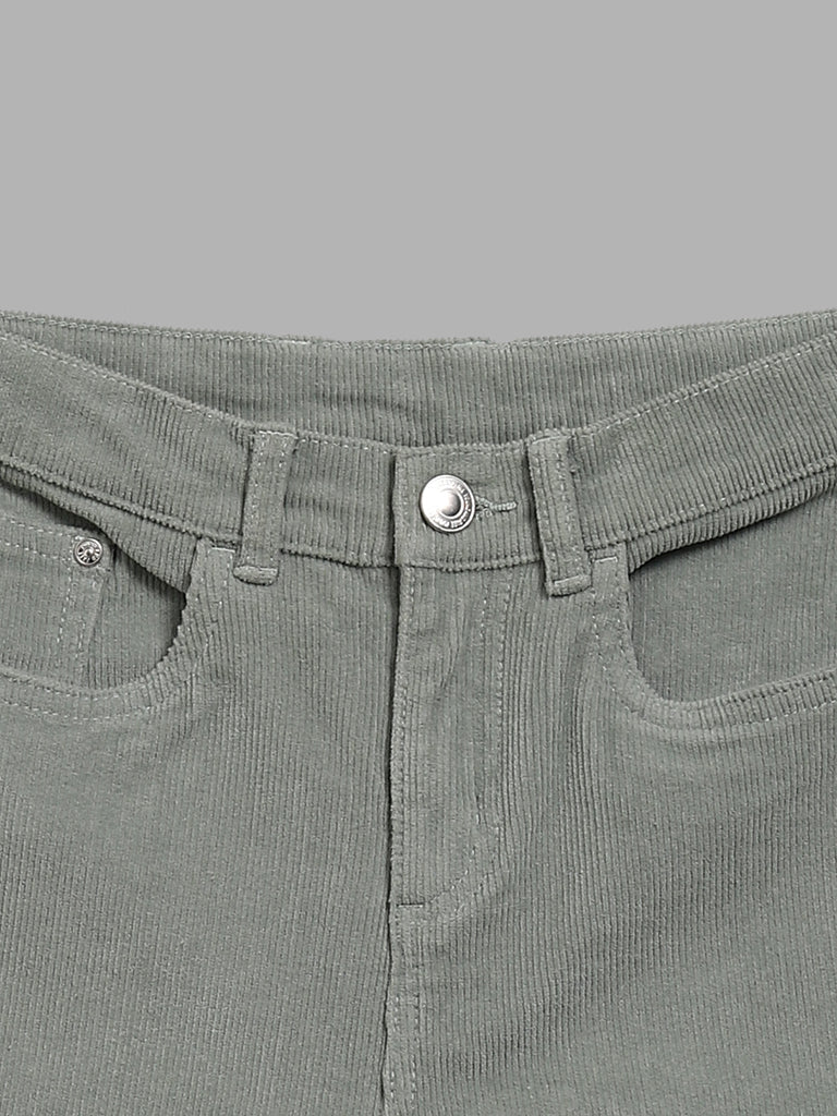 Y&F Kids Solid Grey Corduroy Trousers