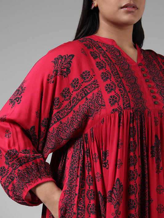 Diza Pink Printed Kurta