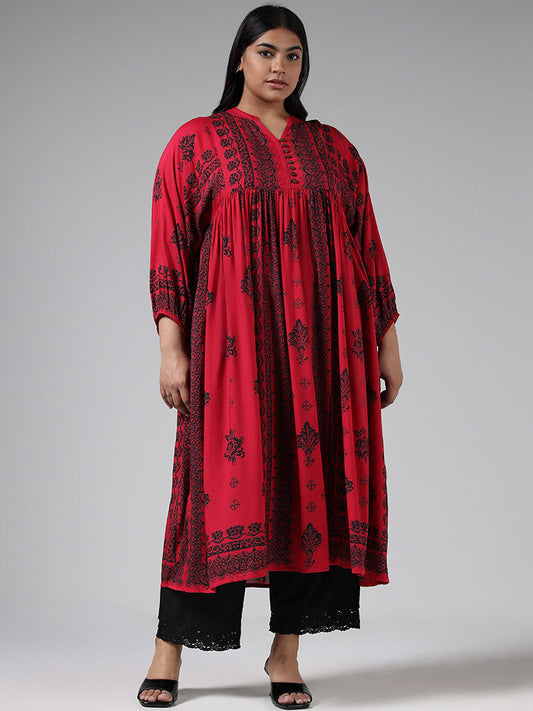 Diza Pink Printed Kurta