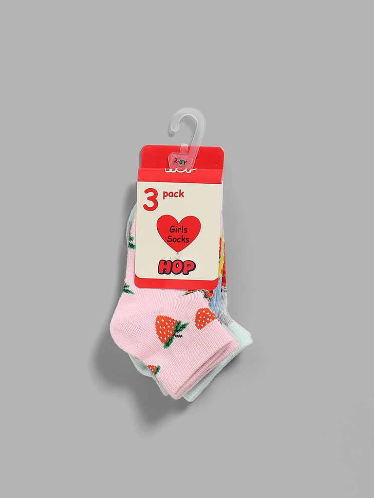 HOP Kids Multicolour Printed Socks - Pack of 3