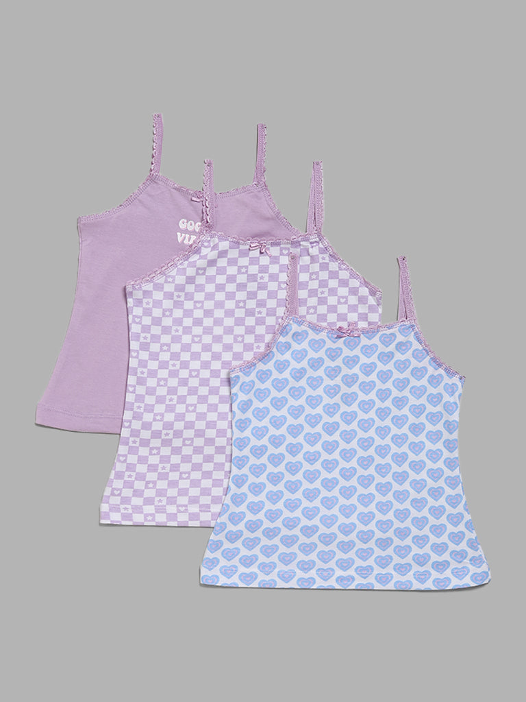 HOP Kids Multicolour Camisoles - Pack of 3