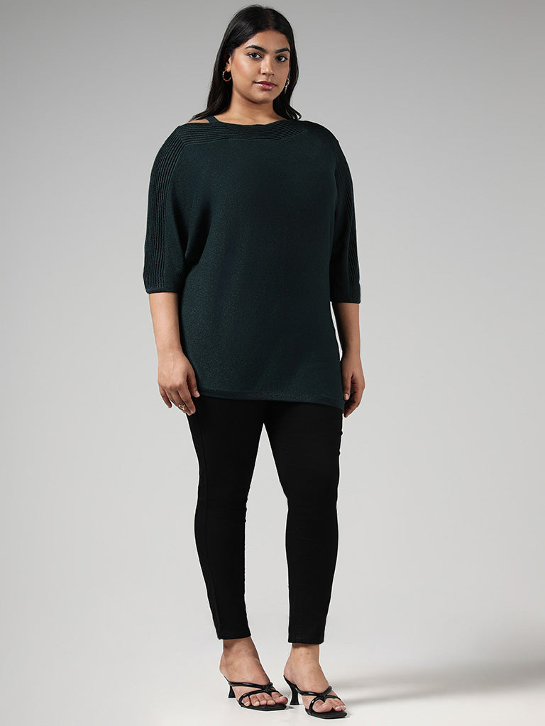 Gia Green Asymmetric Sleeve Top