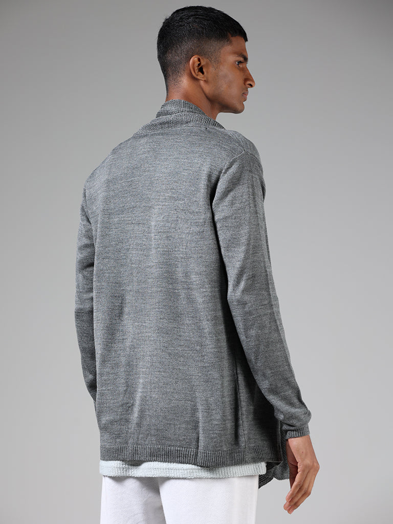 ETA Dark Grey Melange Slim-Fit Cardigan