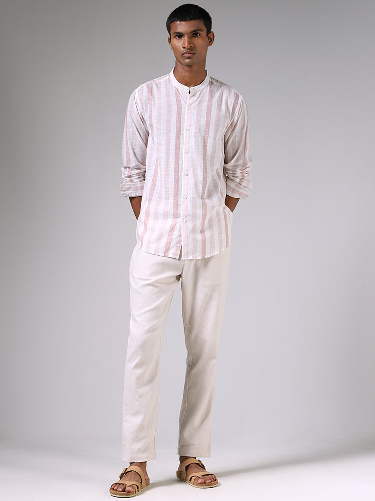 ETA Pink Striped Cotton Resort-Fit Shirt