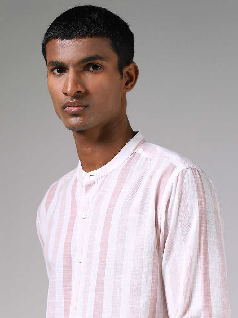 ETA Pink Striped Cotton Resort-Fit Shirt