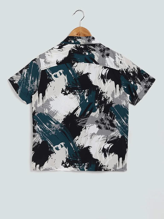 Y&F Kids Abstract Printed Multicolour Shirt