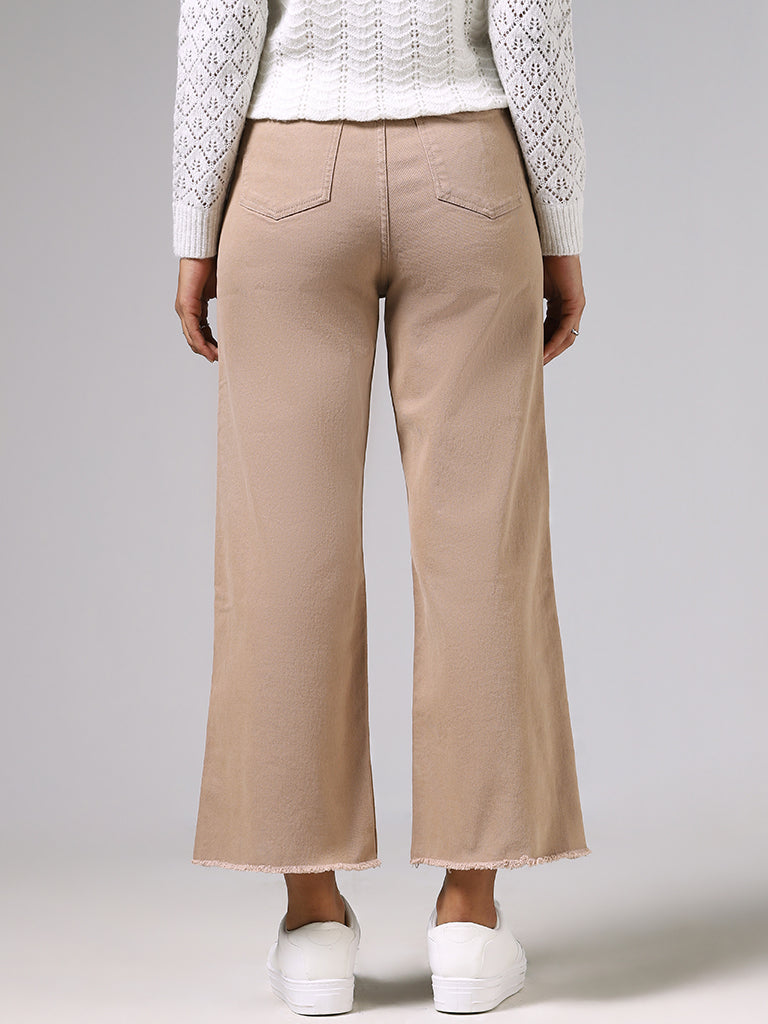 LOV Beige Wide Leg - Fit High - Rise Jeans