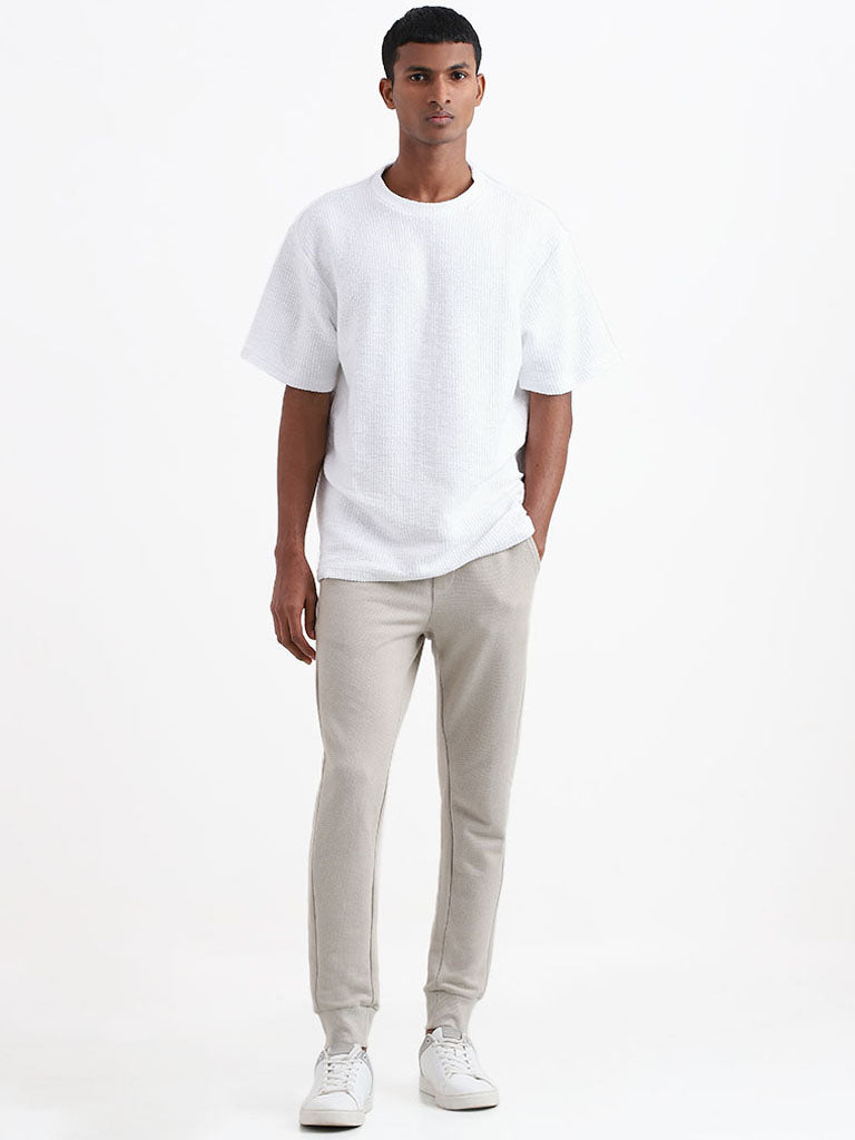 ETA Off-White Cotton Blend Relaxed-Fit T-Shirt