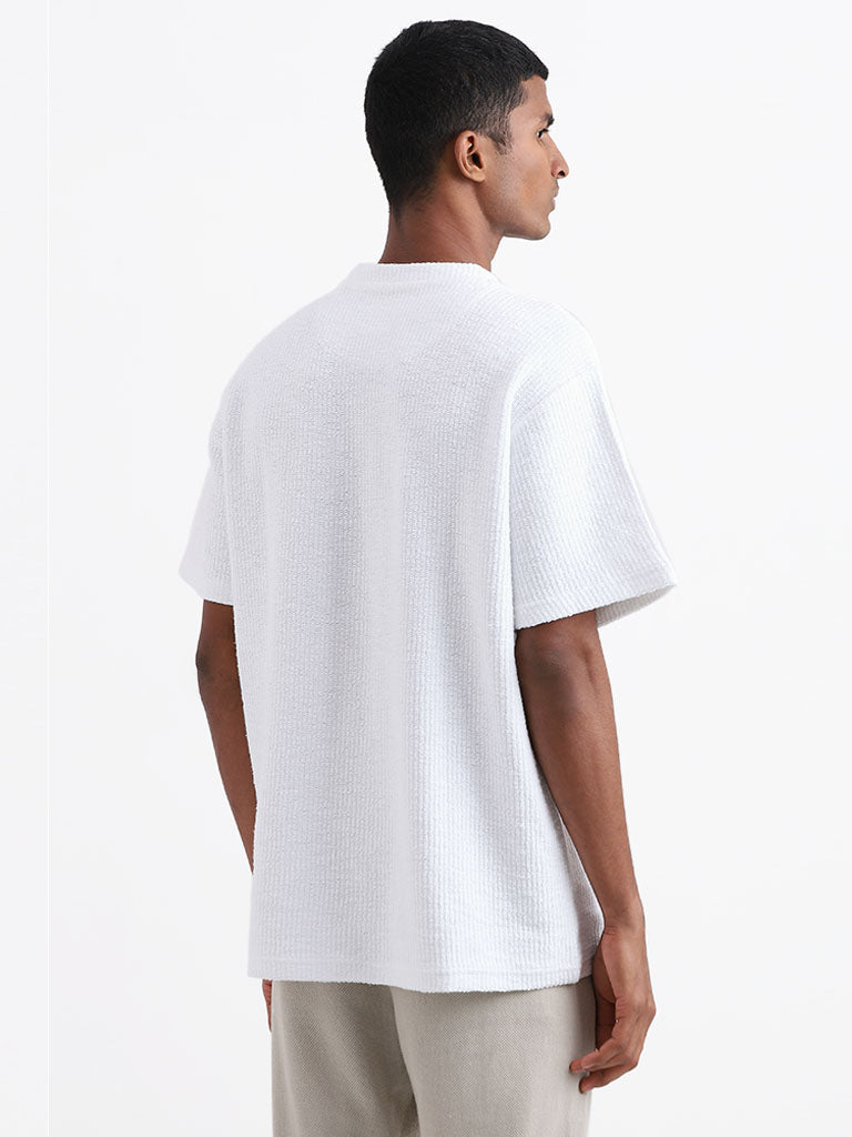 ETA Off-White Cotton Blend Relaxed-Fit T-Shirt