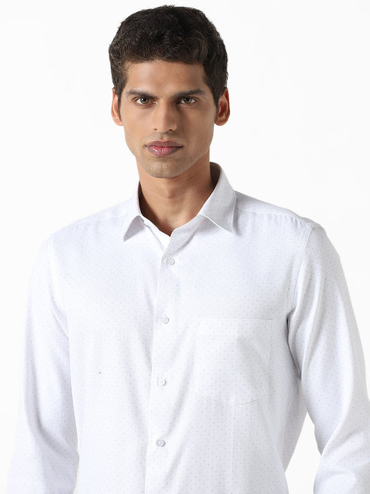 WES Formals White Slim-Fit Shirt