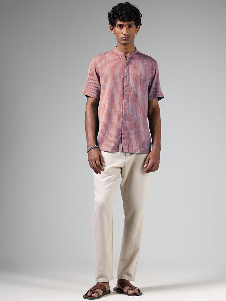 ETA Wine Striped Cotton Resort-Fit Shirt