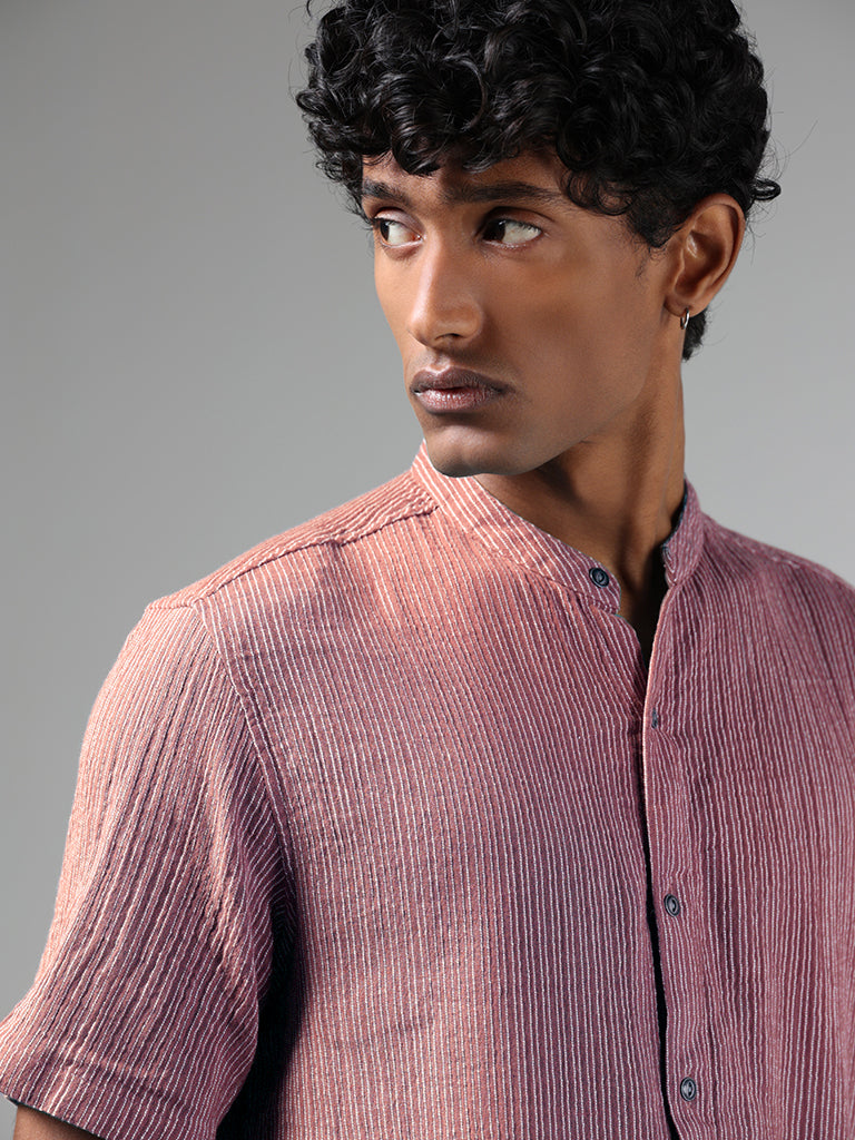 ETA Wine Striped Cotton Resort-Fit Shirt