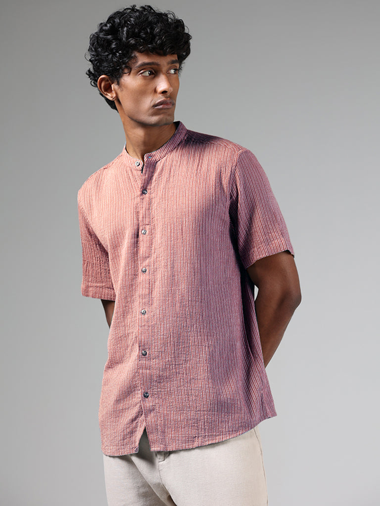 ETA Wine Striped Cotton Resort-Fit Shirt