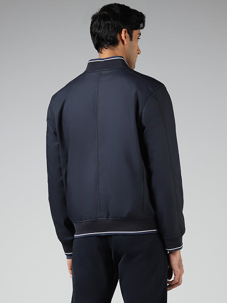 Ascot Solid Navy Relaxed-Fit Jacket