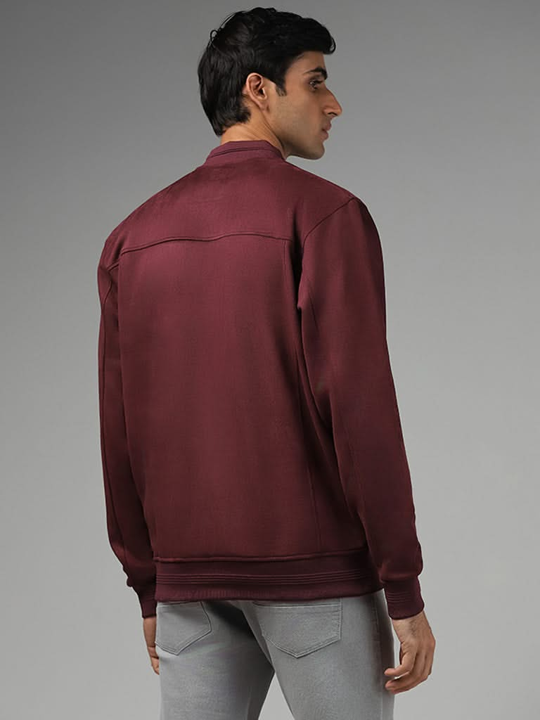 Ascot Wine Suede Relaxed-Fit Jacket