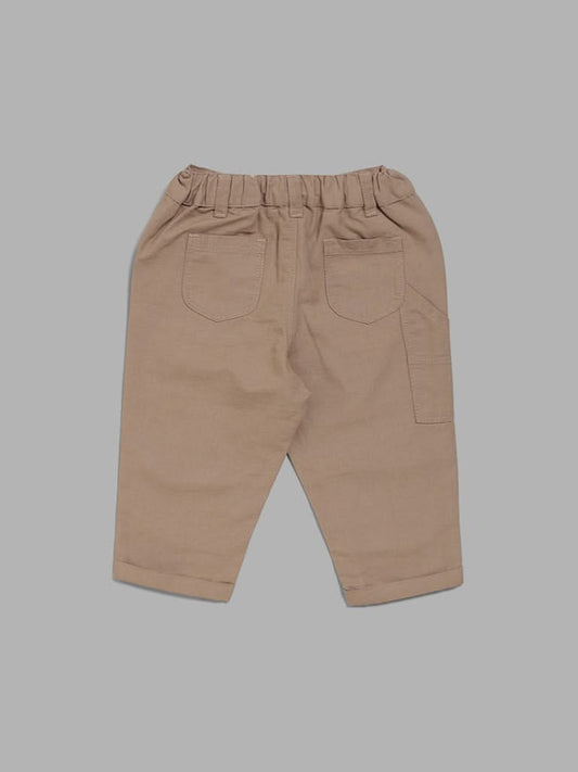 HOP Baby Solid Tan Brown Trousers