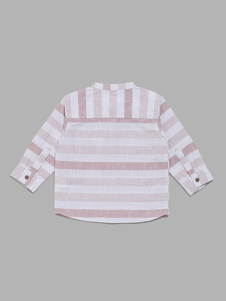 HOP Baby Block Striped Peach Shirt