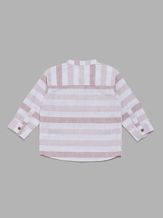 HOP Baby Block Striped Peach Shirt