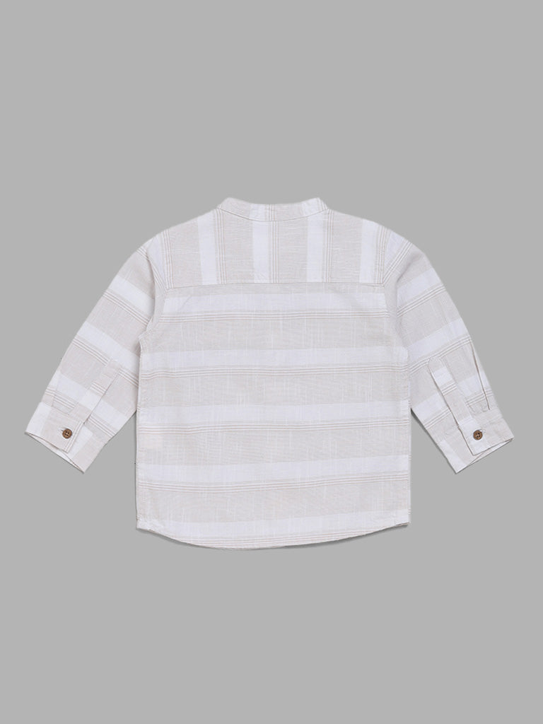 HOP Baby Beige Striped Shirt