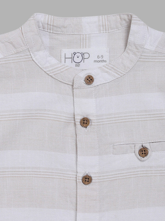 HOP Baby Beige Striped Shirt