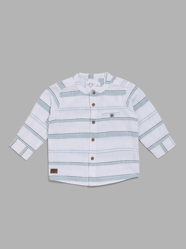 HOP Baby Teal Striped Shirt