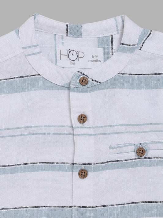 HOP Baby Teal Striped Shirt