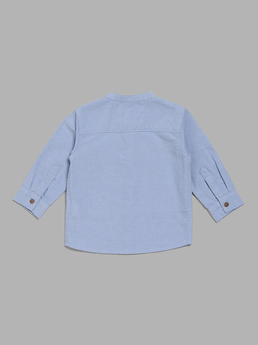 HOP Baby Pastel Blue Embroidered Shirt