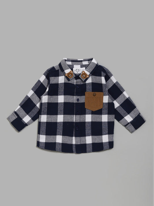 HOP Baby Navy Checked Shirt