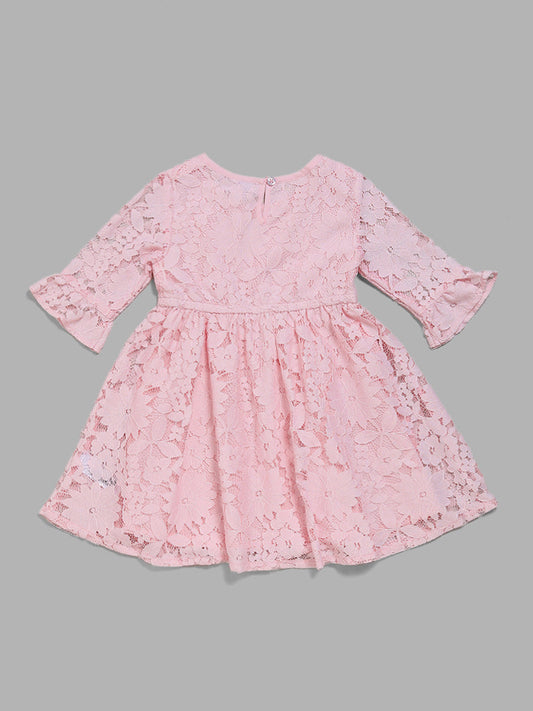 HOP Kids Pink Lace Fit and Flare Dress