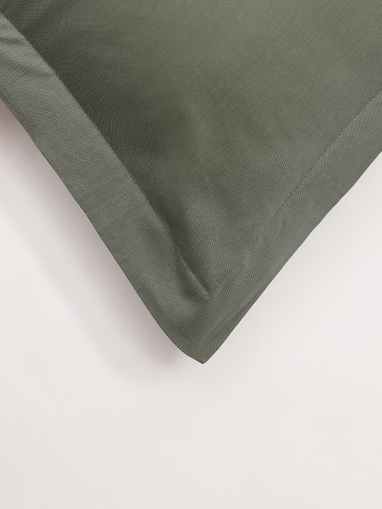 Westside Home Solid Green Pillow Cover (Set of2)