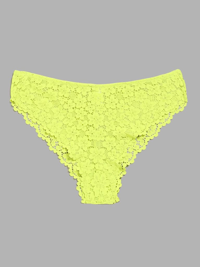 Superstar Lime Lace Insert Brazilian Brief