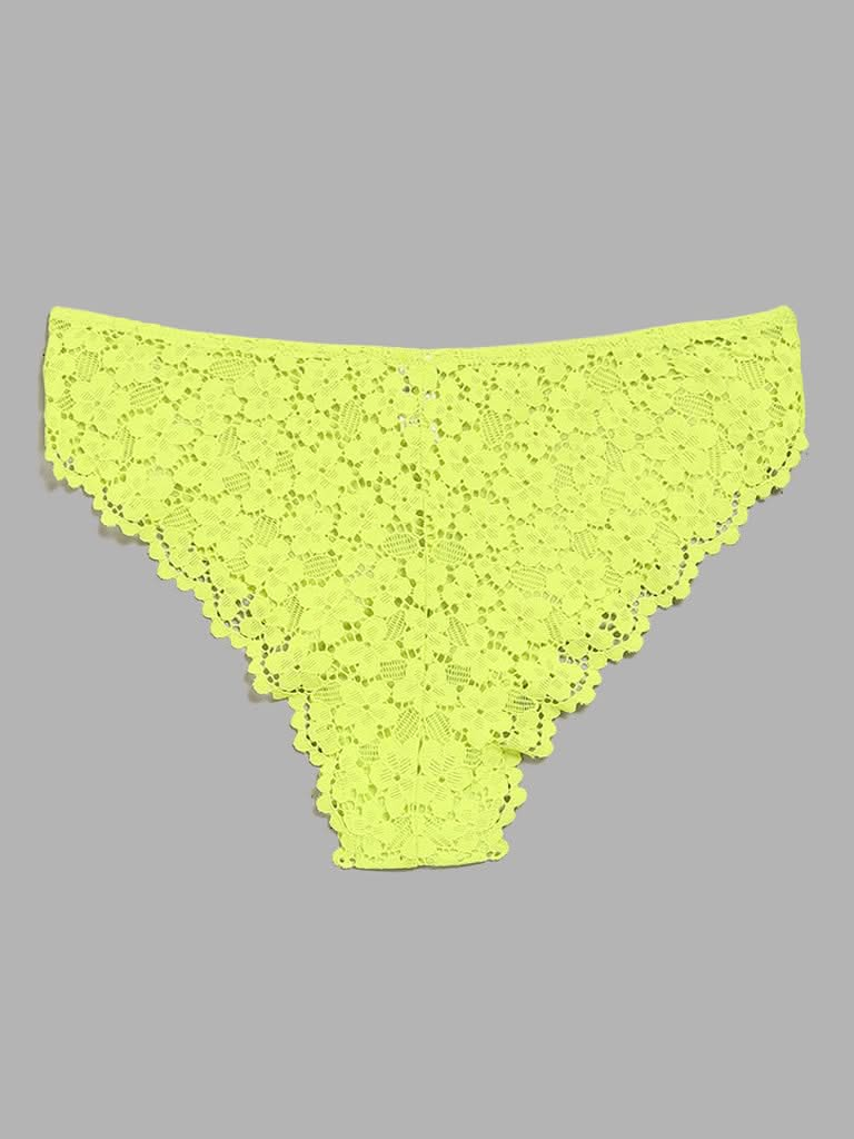 Superstar Lime Lace Insert Brazilian Brief