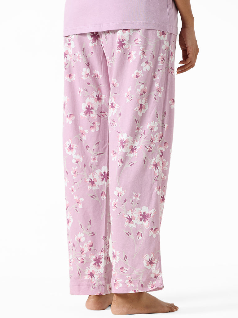 Wunderlove Orchid Printed Floral Regular Fit Pyjamas