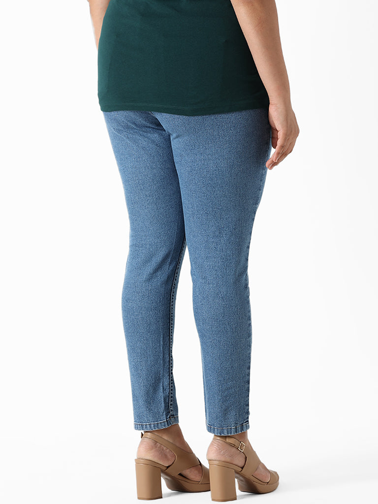 Gia Mid Blue Slim Fit Denim Manila Jeggings