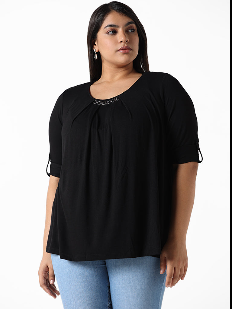 Gia Black Slim Fit Taylor Blouse