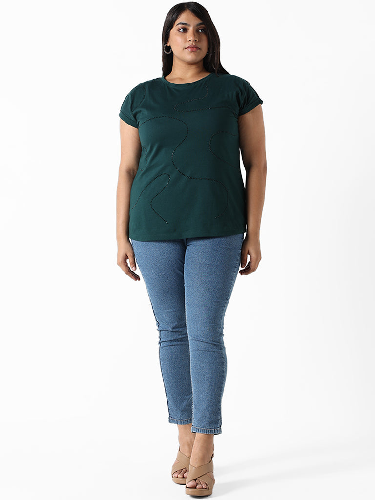 Gia Bottle Green Slim Fit Bella T-Shirt