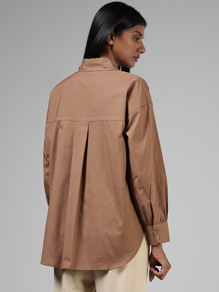 Wardrobe Solid Tan Shirt