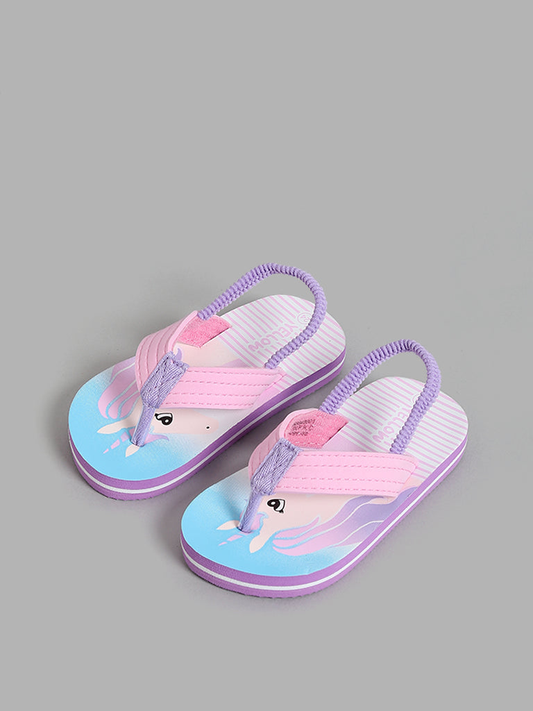 Yellow Pink Unicorn Flip Flops