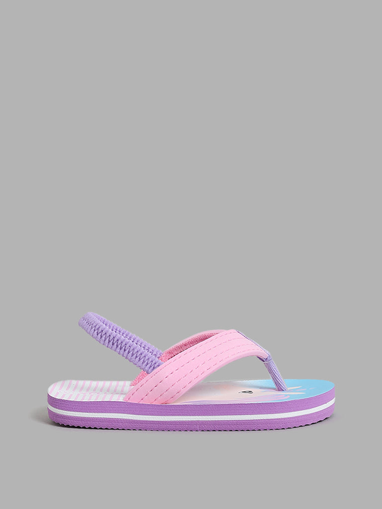 Yellow Pink Unicorn Flip Flops