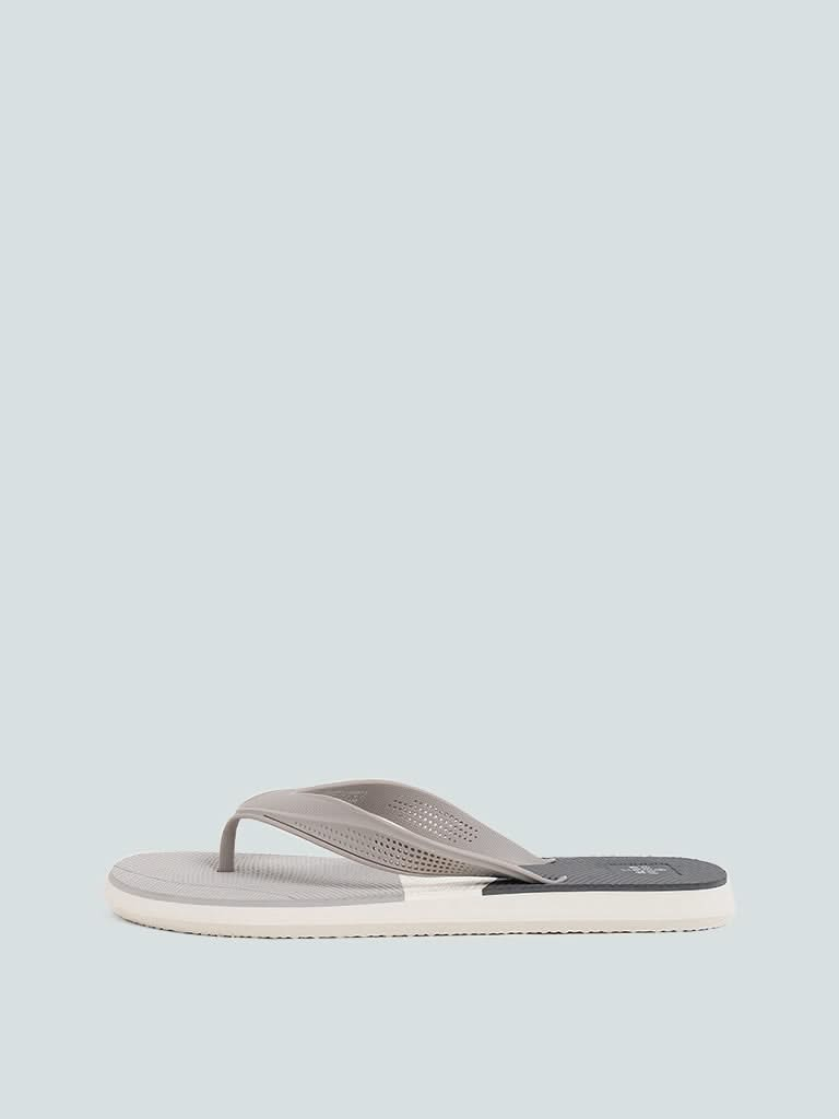 SOLEPLAY Sporty Grey Color Block Flip Flop