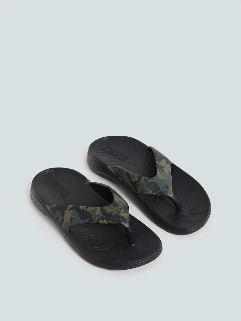 SOLEPLAY Green Camouflage Flip Flop