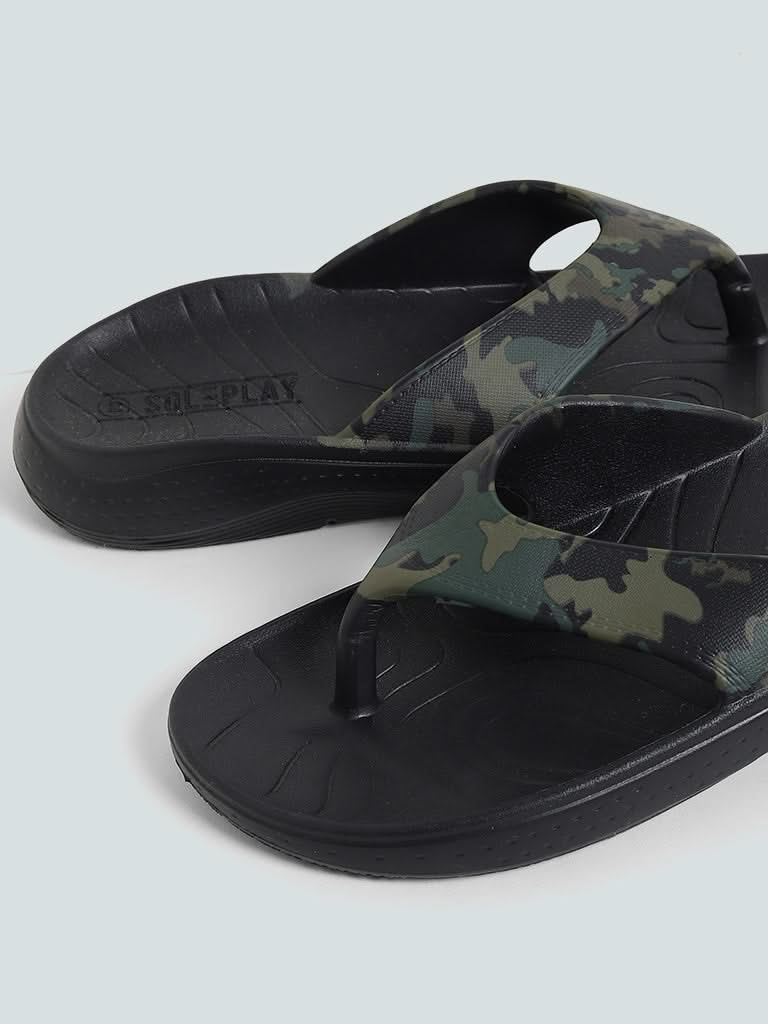 SOLEPLAY Green Camouflage Flip Flop